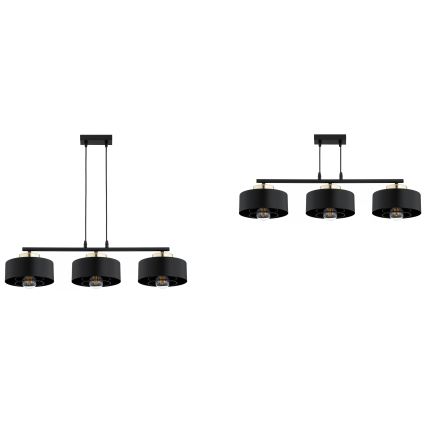 Brilagi - Полилей на кабел 3xE27/60W/230V черен/златен