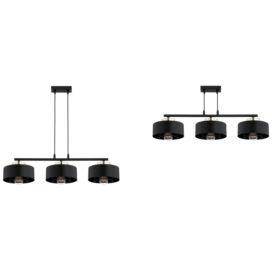 Brilagi - Полилей на кабел 3xE27/60W/230V черен/златен