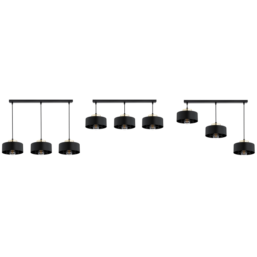 Brilagi - Полилей на кабел 3xE27/60W/230V черен/златист