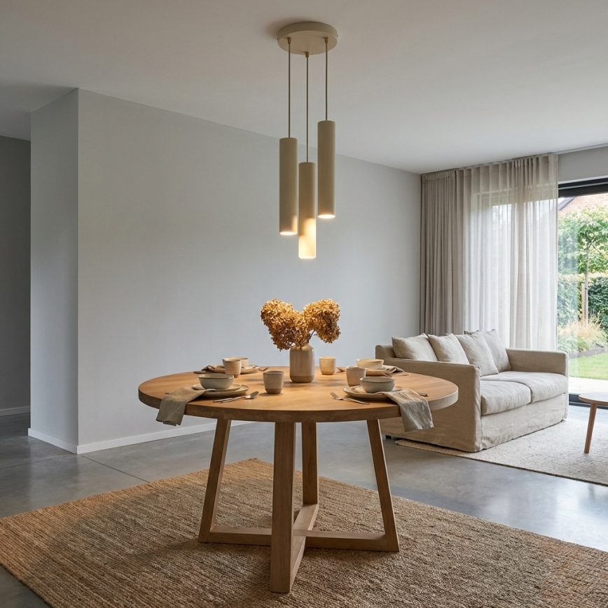 Brilagi - Полилей на кабел 3xGU10/15W/230V бежов/златен