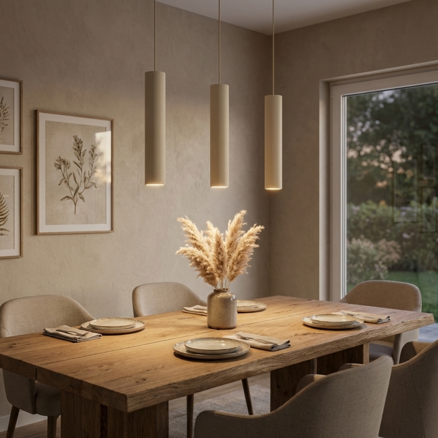 Brilagi - Полилей на кабел 3xGU10/15W/230V бежов/златист