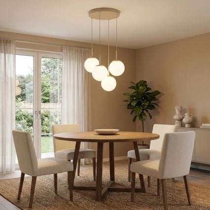 Brilagi - Полилей на кабел 4xE27/60W/230V бежов/златист