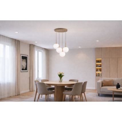 Brilagi - Полилей на кабел 4xE27/60W/230V бежов/златист