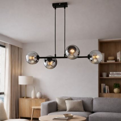 Brilagi - Полилей на кабел 4xE27/60W/230V черен/димно сив