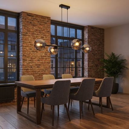 Brilagi - Полилей на кабел 4xE27/60W/230V черен/димно сив