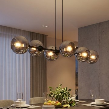 Brilagi - Полилей на кабел 6xE27/60W/230V черен/димчато сив