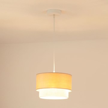 Brilagi - Полилей на кабел ARIZONA BOHO 1xE27/15W/230V диаметър 25 см бежово/бяло