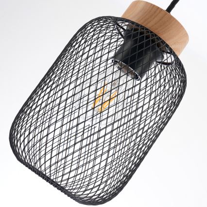 Brilagi - Полилей на кабел BASKLITE 3xE27/15W/230V каучуково дърво/черно