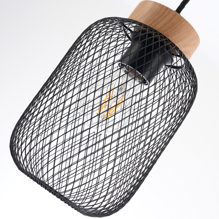 Brilagi - Полилей на кабел BASKLITE 3xE27/15W/230V каучуково дърво/черно