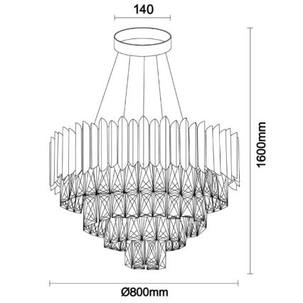 Brilagi - Полилей на кабел CARLOS 11xE14/40W/230V Ø 80 cm