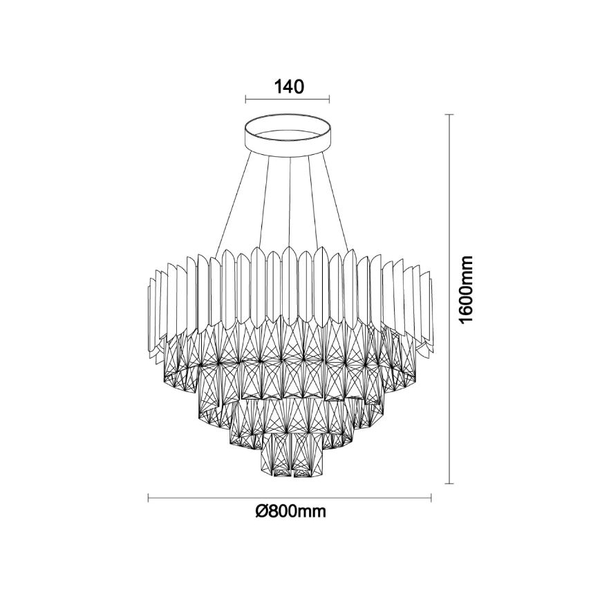 Brilagi - Полилей на кабел CARLOS 11xE14/40W/230V Ø 80 cm