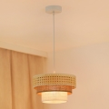 BRILAGI - Полилей на кабел CEDAR LUNETA 1xE27/15W/230V пр. 25 см ратан/кафяв/кремав