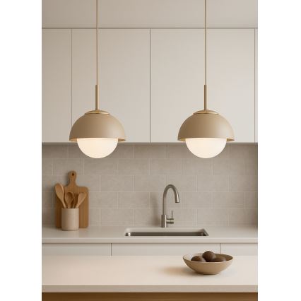 Brilagi - Полилей на кабел COSMO 1xE27/60W/230V Ø 18 cm бежово/златно