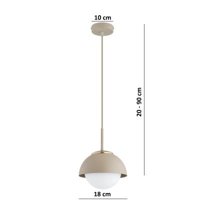 Brilagi - Полилей на кабел COSMO 1xE27/60W/230V Ø 18 cm бежово/златно