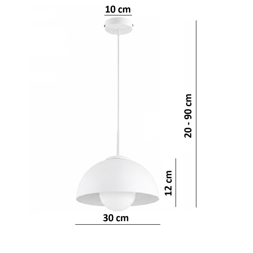 BRILAGI - Полилей на кабел COSMO 1xE27/60W/230V Ø 30 см бял/златен