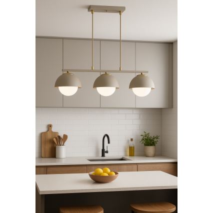 Brilagi - Полилей на кабел COSMO 3xE27/60W/230V бежов/златен
