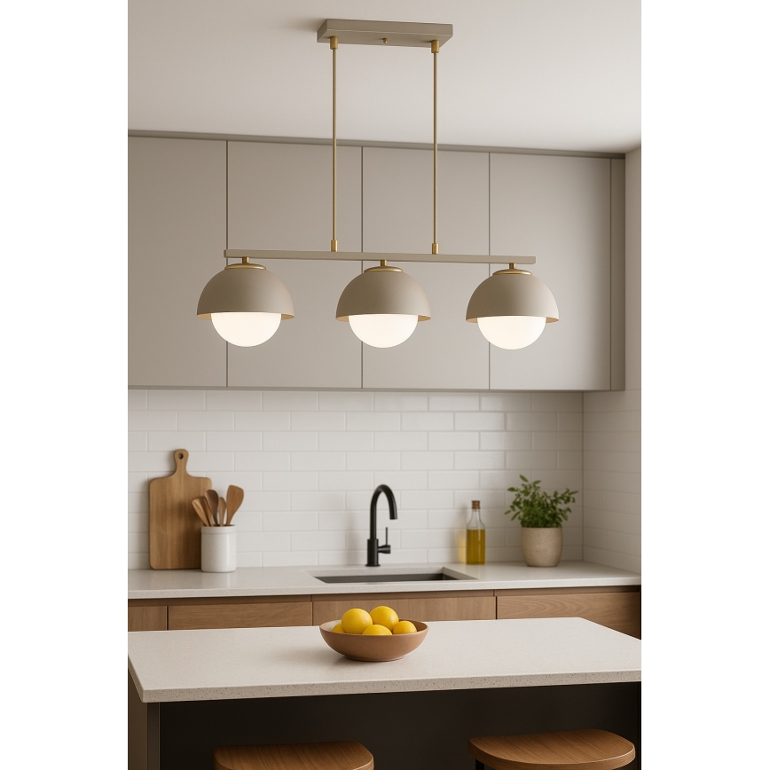 Brilagi - Полилей на кабел COSMO 3xE27/60W/230V бежов/златен