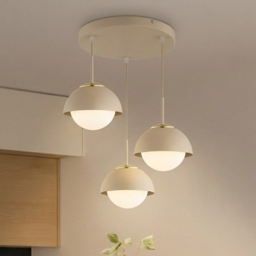 Brilagi - Полилей на кабел COSMO 3xE27/60W/230V бежово/златно