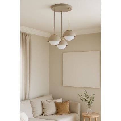 Brilagi - Полилей на кабел COSMO 3xE27/60W/230V бежово/златно