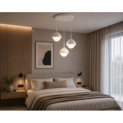 BRILAGI - Полилей на кабел COSMO 3xE27/60W/230V бял/златист