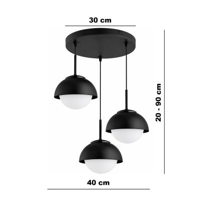 BRILAGI - Полилей на кабел COSMO 3xE27/60W/230V черен