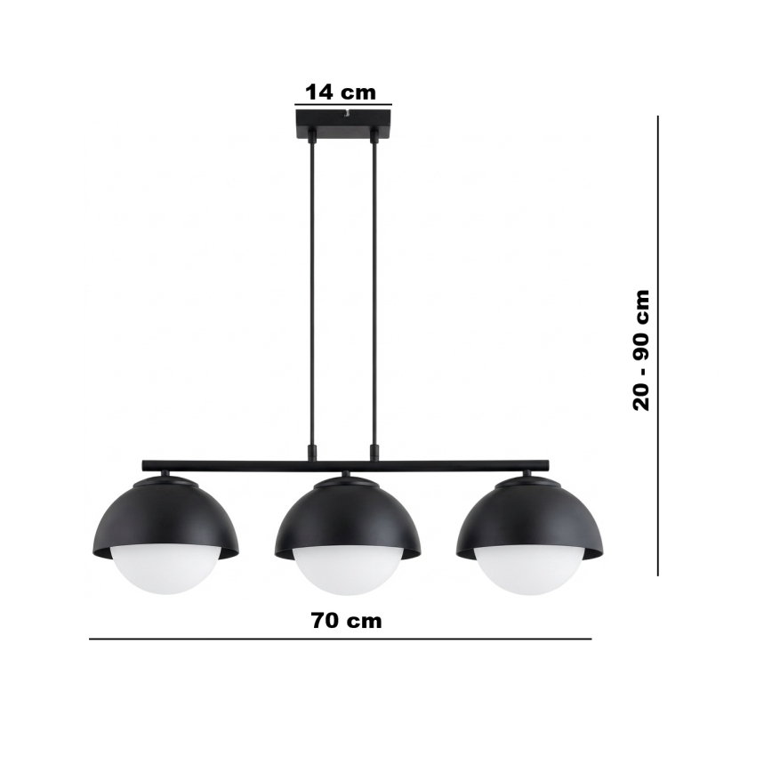 BRILAGI - Полилей на кабел COSMO 3xE27/60W/230V черен