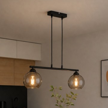 Brilagi - Полилей на кабел DIOR 2xE27/60W/230V черно/димно сиво