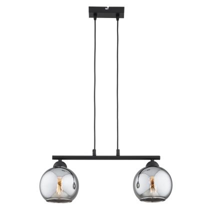 Brilagi - Полилей на кабел DIOR 2xE27/60W/230V черно/димно сиво