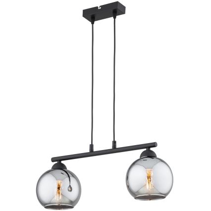 Brilagi - Полилей на кабел DIOR 2xE27/60W/230V черно/димно сиво