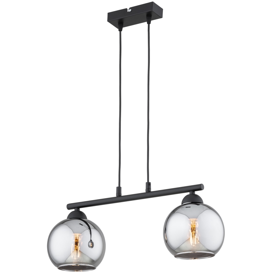 Brilagi - Полилей на кабел DIOR 2xE27/60W/230V черно/димно сиво