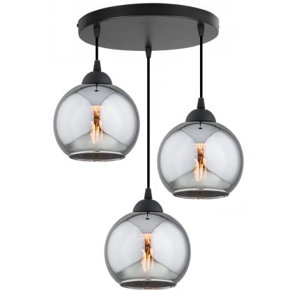 Brilagi - Полилей на кабел DIOR 3xE27/60W/230V черен/димно сив