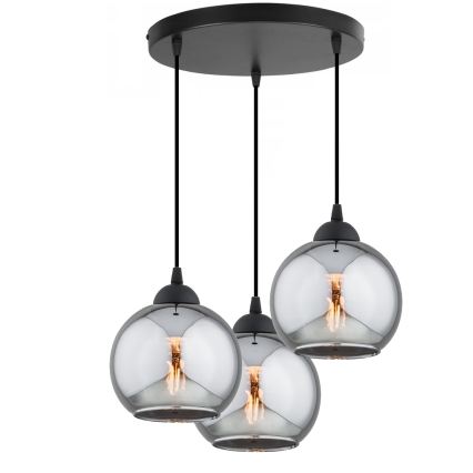 Brilagi - Полилей на кабел DIOR 3xE27/60W/230V черен/димно сив