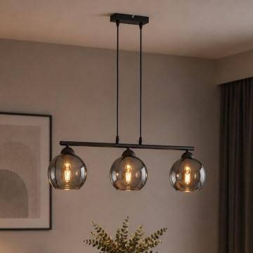 Brilagi - Полилей на кабел DIOR 3xE27/60W/230V черен/димно сив
