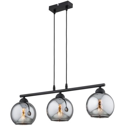 Brilagi - Полилей на кабел DIOR 3xE27/60W/230V черен/димно сив