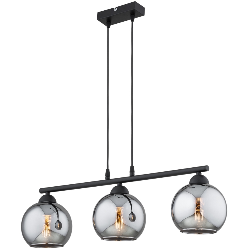 Brilagi - Полилей на кабел DIOR 3xE27/60W/230V черен/димно сив