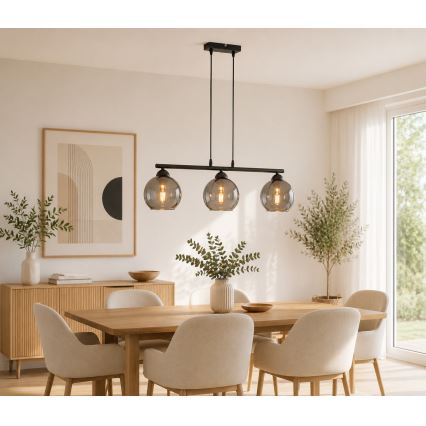 Brilagi - Полилей на кабел DIOR 3xE27/60W/230V черен/димно сив