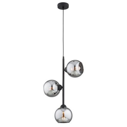 Brilagi - Полилей на кабел DIOR 3xE27/60W/230V черен/опушено сиво