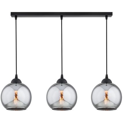 Brilagi - Полилей на кабел DIOR 3xE27/60W/230V черно/димчато сиво