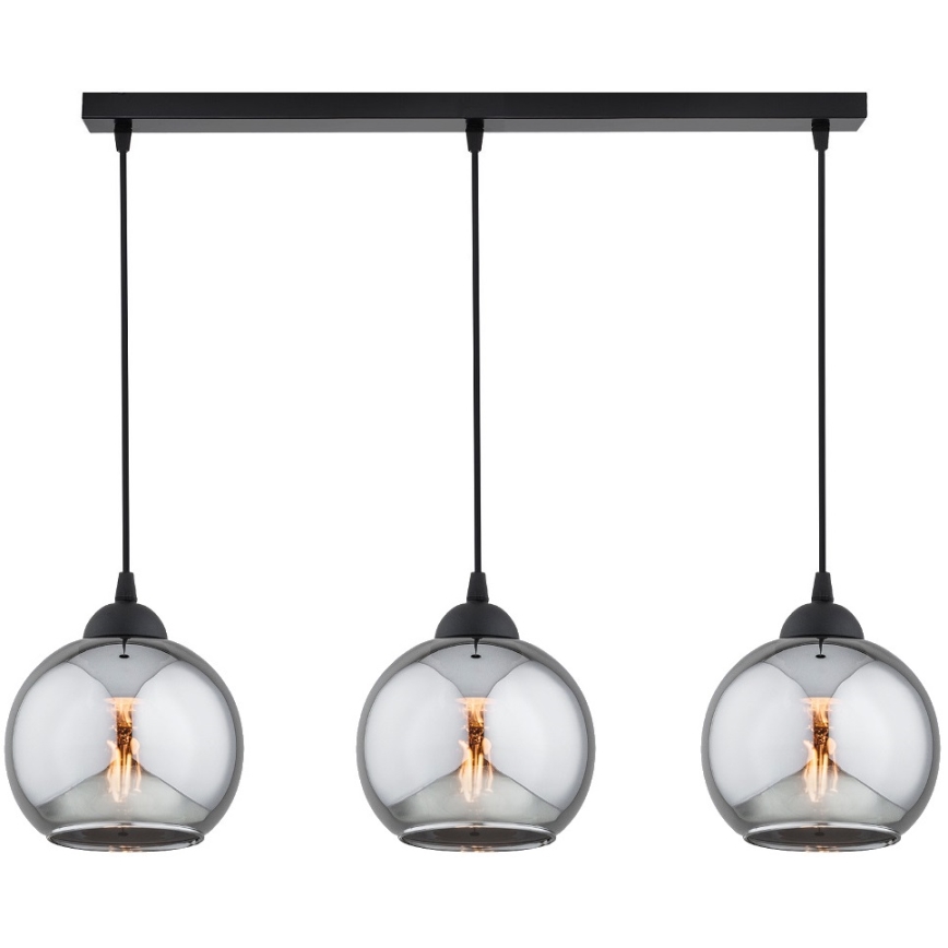 Brilagi - Полилей на кабел DIOR 3xE27/60W/230V черно/димчато сиво