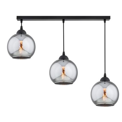 Brilagi - Полилей на кабел DIOR 3xE27/60W/230V черно/димчато сиво