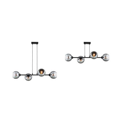 Brilagi - Полилей на кабел DIOR 4xE27/60W/230V черен/димно сив