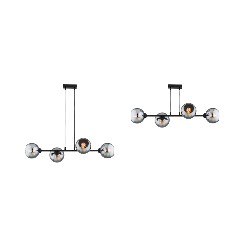 Brilagi - Полилей на кабел DIOR 4xE27/60W/230V черен/димно сив