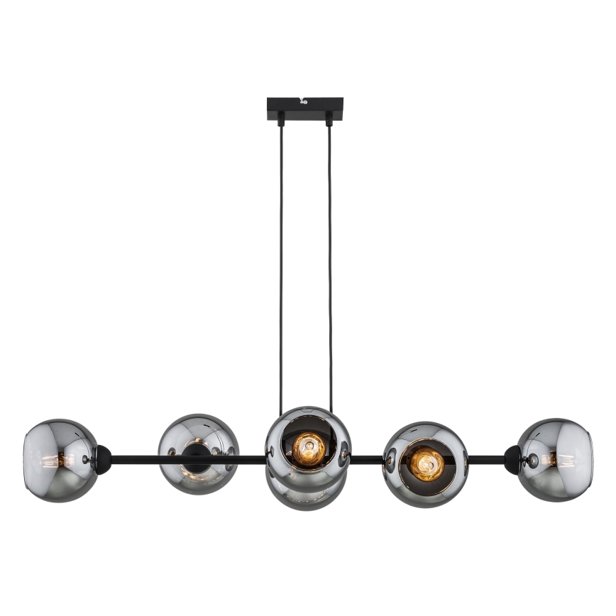 Brilagi - Полилей на кабел DIOR 6xE27/60W/230V черен/димчато сив
