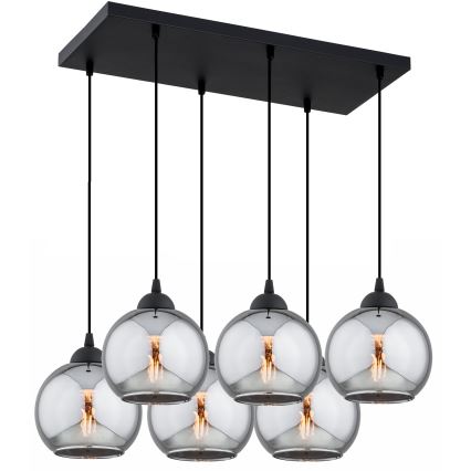 Brilagi - Полилей на кабел DIOR 6xE27/60W/230V черен/димно сив
