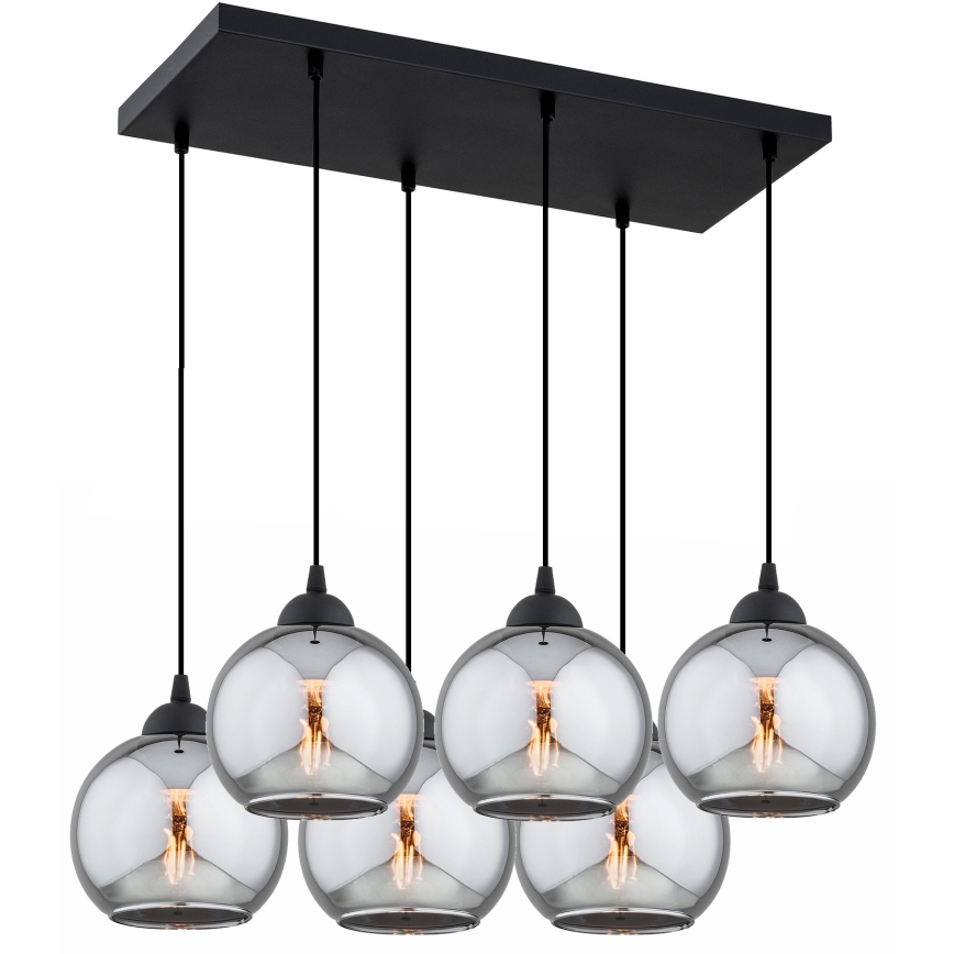 Brilagi - Полилей на кабел DIOR 6xE27/60W/230V черен/димно сив