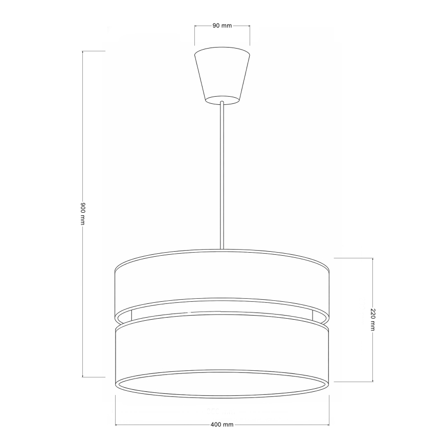 Brilagi - Полилей на кабел DUO-DUO 1xE27/60W/230V Ø 40 см бежово/златисто