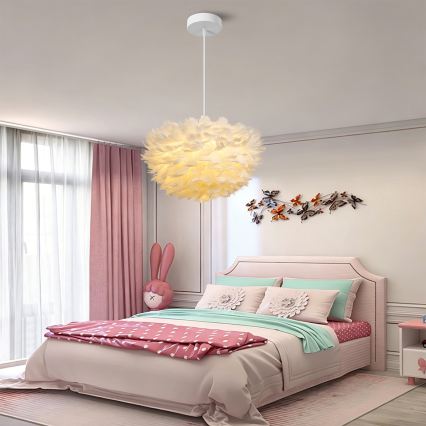 BRILAGI - Полилей на кабел FEATHER 3xE27/40W/230V Ø 40 см бял