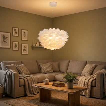 Brilagi - Полилей на кабел FEATHER 3xE27/40W/230V Ø 40 см бял