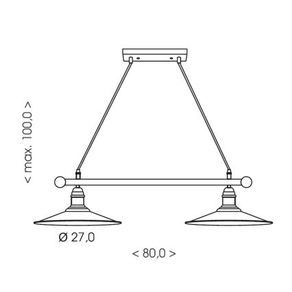 Brilagi - Полилей на кабел FORGE 2xE27/60W/230V кафяв