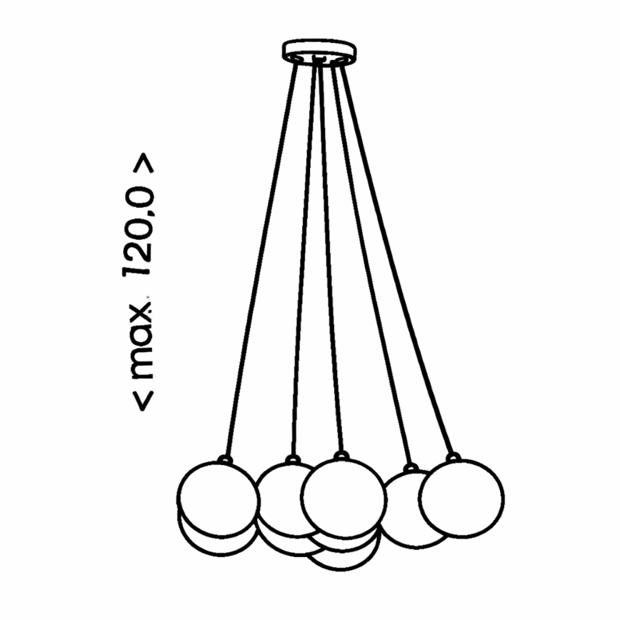 Brilagi - Полилей на кабел GLOBE 10xE14/15W/230V бял